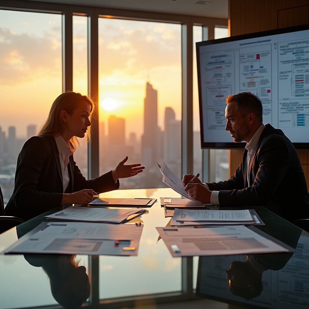 Research documentation and technical specifications being reviewed by urban development analysts